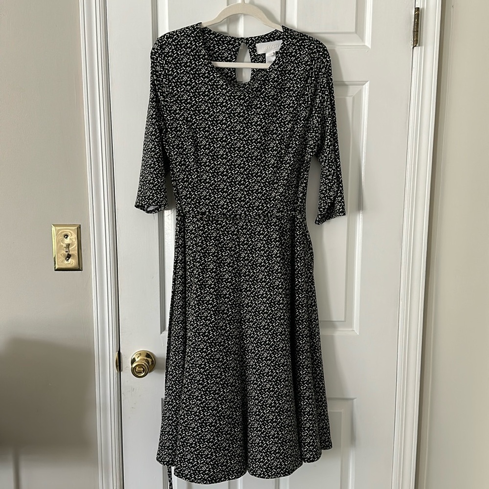 Black print dress
